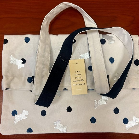 RADLEY Dotty Dog Cotton Canvas Shopper Tote Bag- NWT - Picture 1 of 8